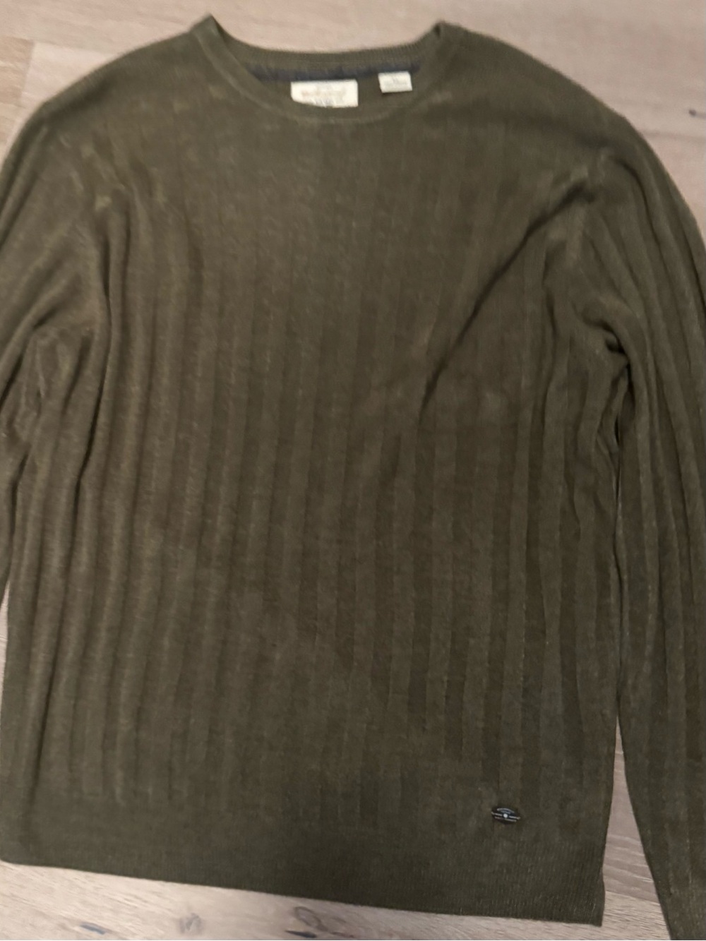 Weatherproof Vintage Men’s XL Olive Green Textured Crewneck Sweater